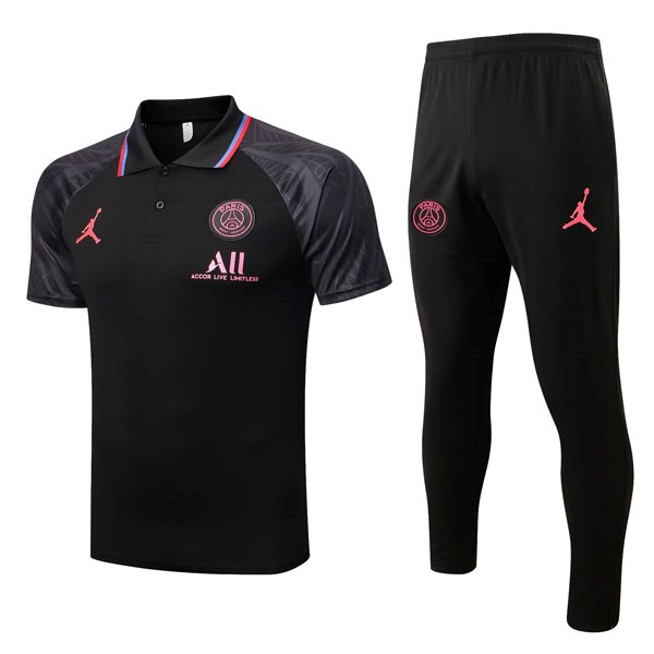 Polo PSG Komplett-Set 2022-23 Schwarz Grau